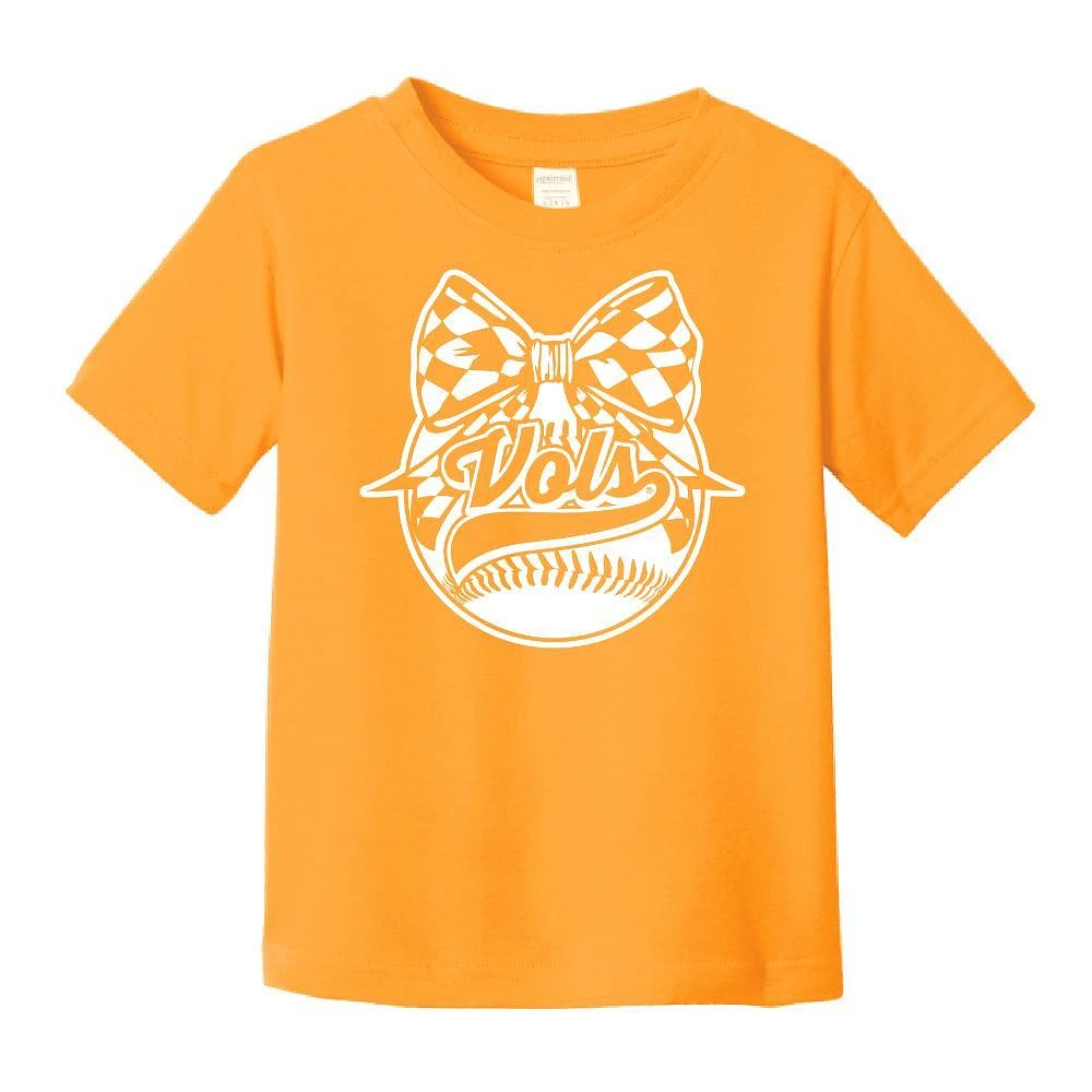 Tennessee Toddler Baseball Bow Tee