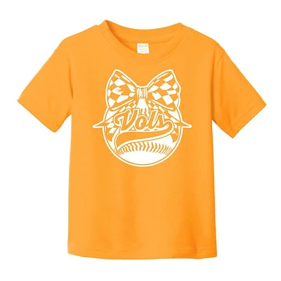 Tennessee Toddler Baseball Bow Tee