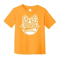 Tennessee Toddler Baseball Bow Tee