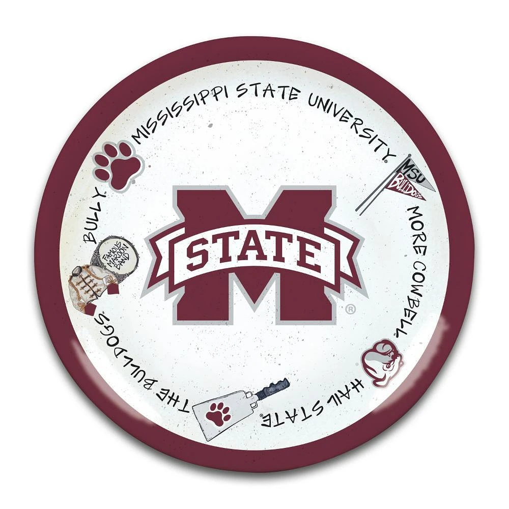 Mississippi State Magnolia Lane Round Melamine Platter