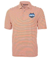 Florida Cutter & Buck Big Tall 2025 NCAA Basketball National Champion Virtue Eco Pique Stripe Polo