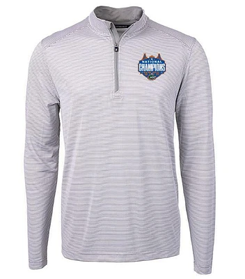 Florida Cutter & Buck Big Tall 2025 NCAA Basketball National Champion Virtue Micro Stripe Pullover