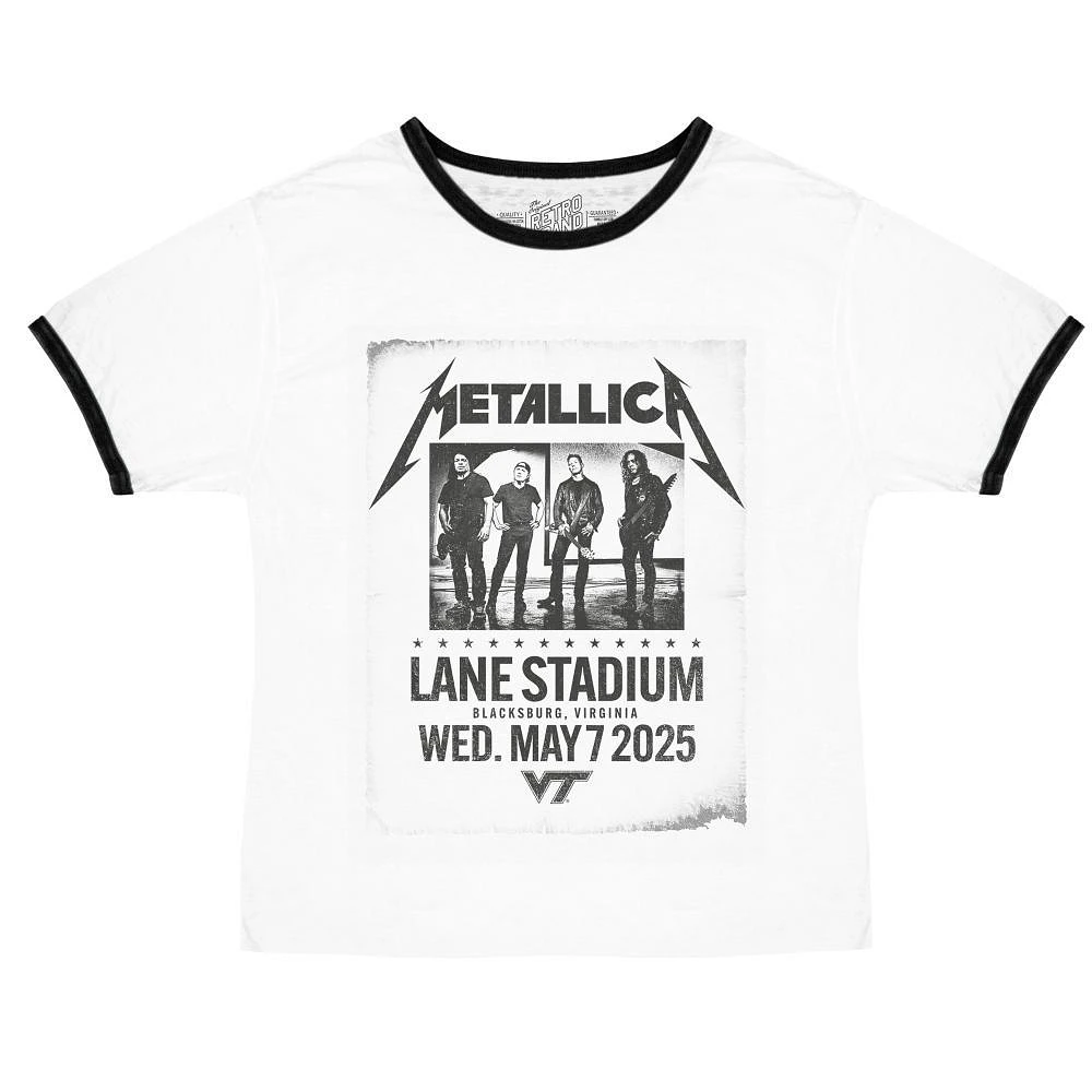 Virginia Tech Women's Retro Brand Metallica Band Poster Ringer Cutoff Tee