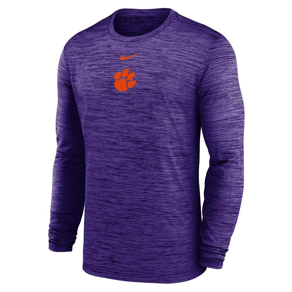 Clemson Nike Dri-Fit Velocity Sideline Long Sleeve Tee