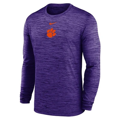 Clemson Nike Dri-Fit Velocity Sideline Long Sleeve Tee