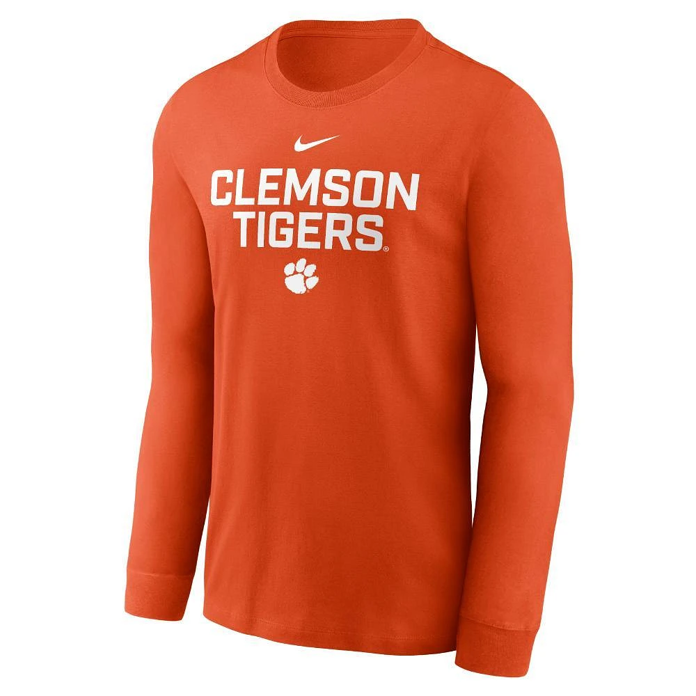 Clemson Nike Dri-Fit Cotton Sideline Team Issue Long Sleeve Tee