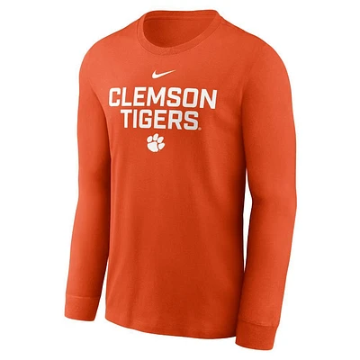 Clemson Nike Dri-Fit Cotton Sideline Team Issue Long Sleeve Tee