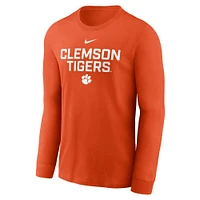 Clemson Nike Dri-Fit Cotton Sideline Team Issue Long Sleeve Tee