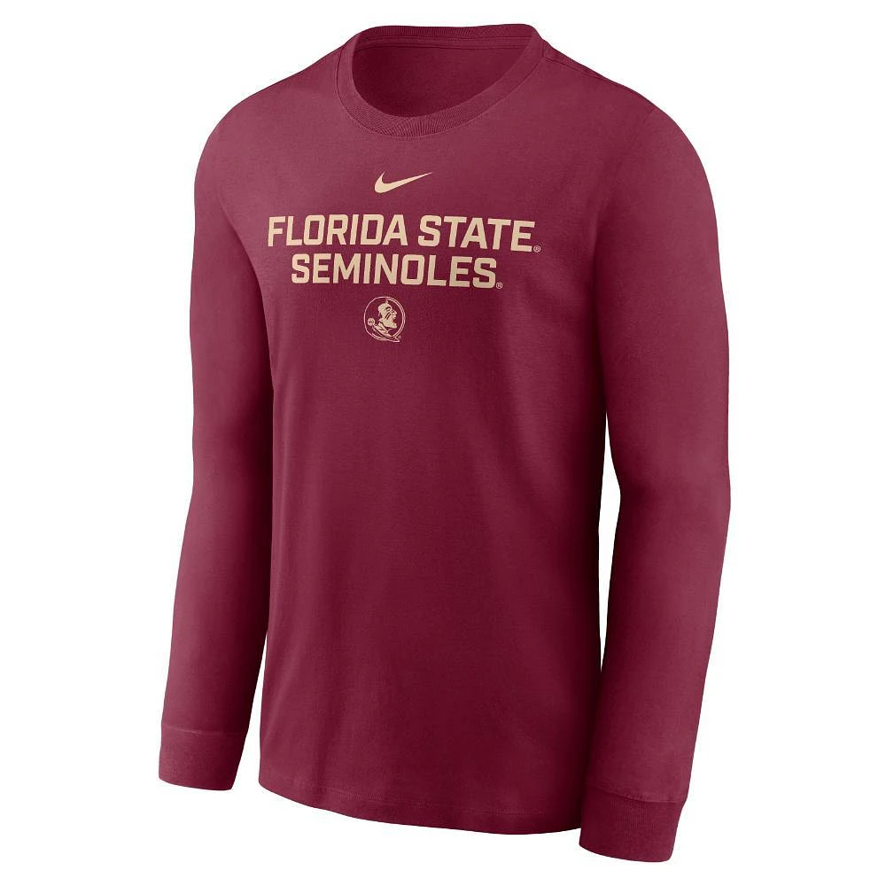 Florida State Nike Dri-Fit Cotton Sideline Team Issue Long Sleeve Tee