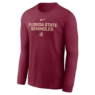 Florida State Nike Dri-Fit Cotton Sideline Team Issue Long Sleeve Tee