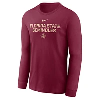 Florida State Nike Dri-Fit Cotton Sideline Team Issue Long Sleeve Tee