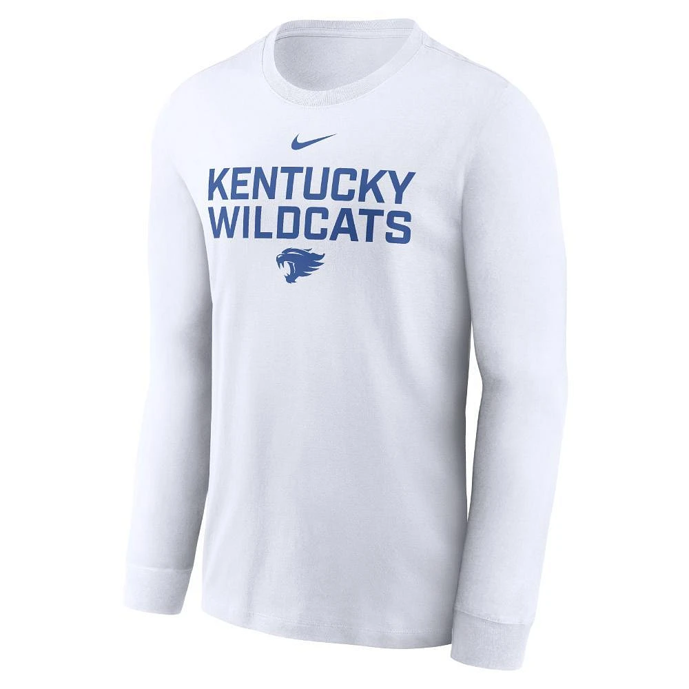 Kentucky Nike Dri-Fit Cotton Sideline Team Issue Long Sleeve Tee