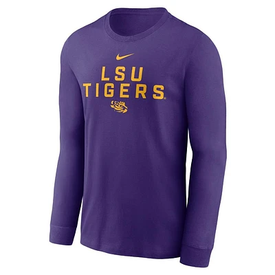 LSU Nike Dri-Fit Cotton Sideline Team Issue Long Sleeve Tee