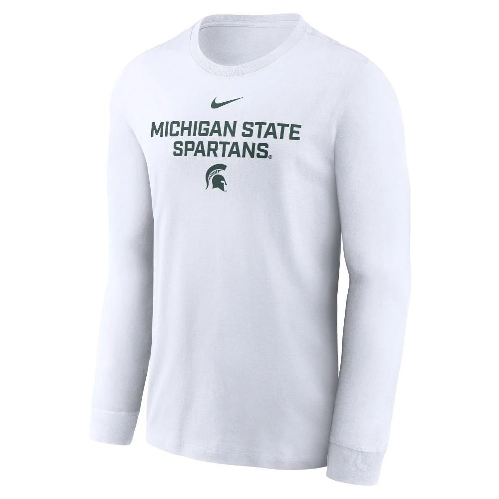 Michigan State Nike Dri-Fit Cotton Sideline Team Issue Long Sleeve Tee