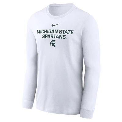 Michigan State Nike Dri-Fit Cotton Sideline Team Issue Long Sleeve Tee