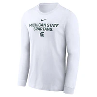 Michigan State Nike Dri-Fit Cotton Sideline Team Issue Long Sleeve Tee