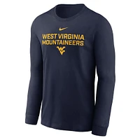 West Virginia Nike Dri-Fit Cotton Sideline Team Issue Long Sleeve Tee