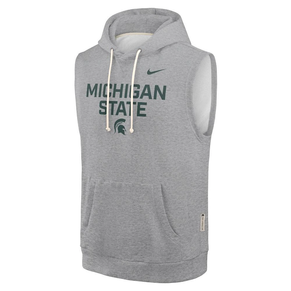 Michigan State Nike Dri-Fit Fleece Sleeveless Hoodie