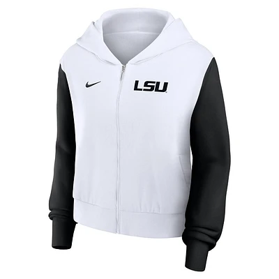 LSU Nike Women's Colorblocked Script Full Zip Hoodie