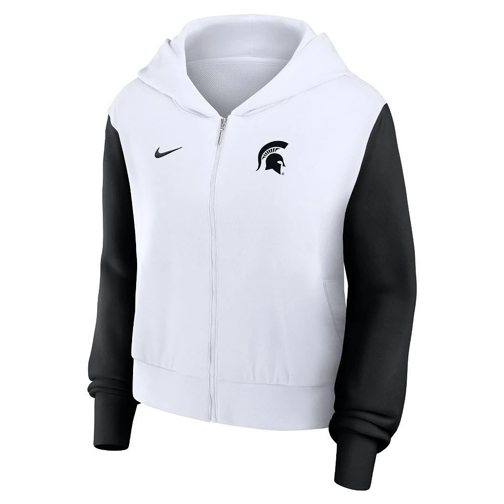 Michigan State Nike Women's Colorblocked Script Full Zip Hoodie
