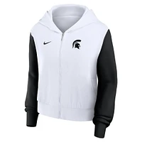 Michigan State Nike Women's Colorblocked Script Full Zip Hoodie