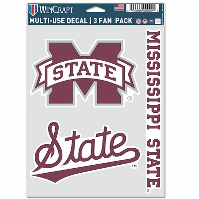 Mississippi State 3-Pack State Script Decal Set
