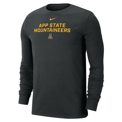App State Nike Dri-Fit Cotton Team Issue Long Sleeve Tee