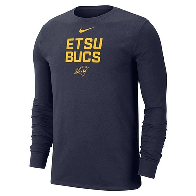 ETSU Nike Dri-Fit Cotton Team Issue Long Sleeve Tee