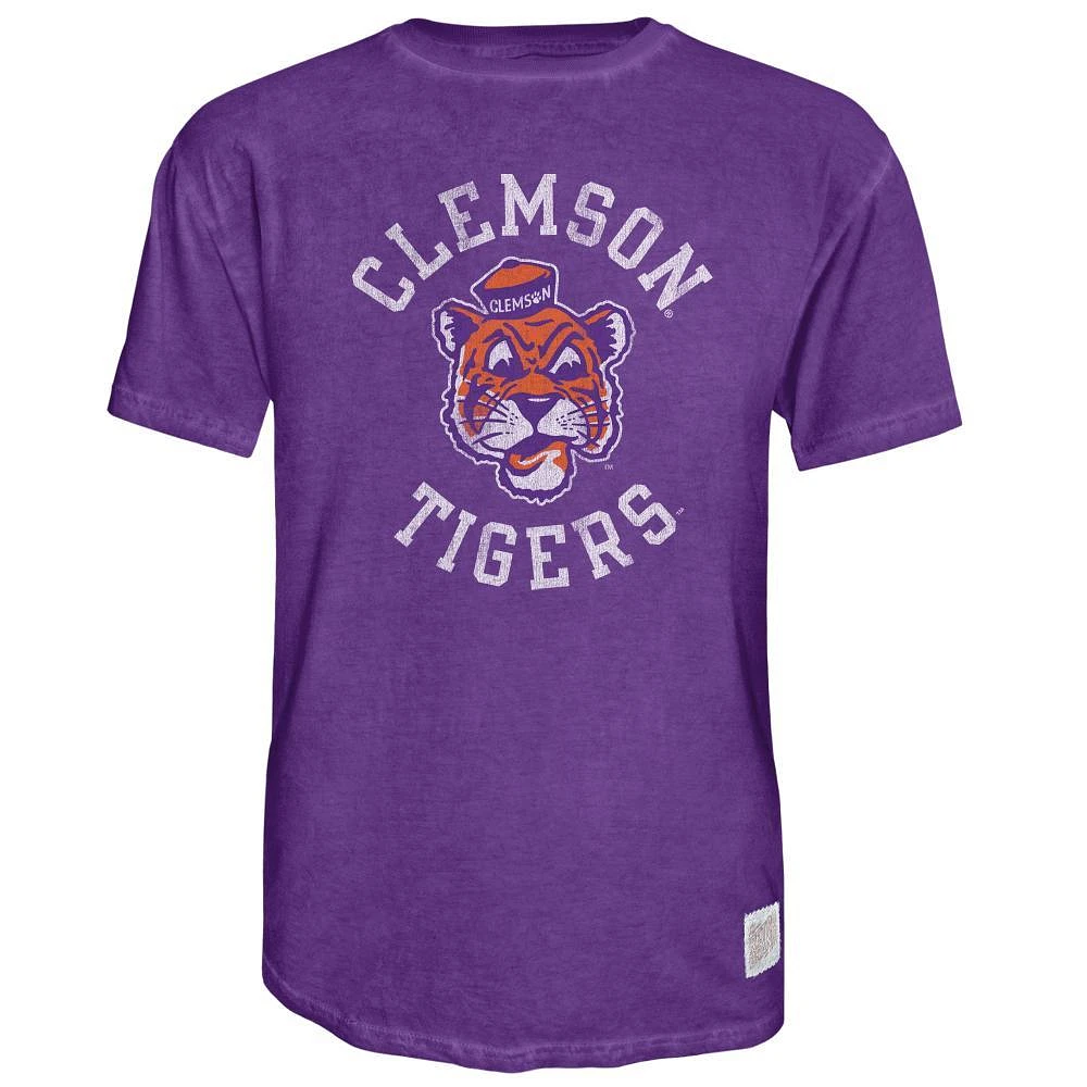 Clemson Retro Brand Arch Mascot Oil Wash Tee