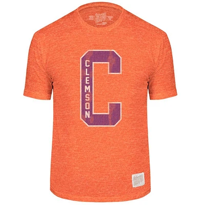 Clemson Retro Brand Giant Logo Streaky Tee