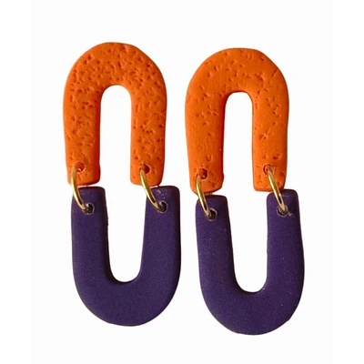 Orange and Purple Sweet Tree Jewelry Lyric Earrings