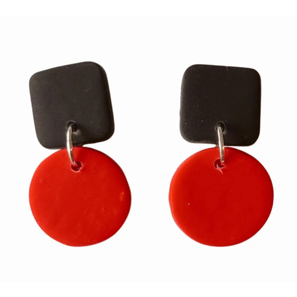 Red and Black Sweet Tree Jewelry Emelyn Mixed Shape Earrings