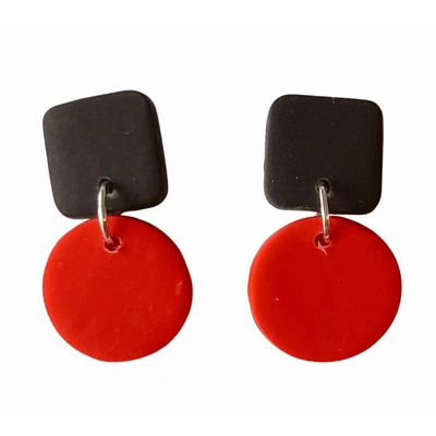 Red and Black Sweet Tree Jewelry Emelyn Mixed Shape Earrings