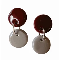 Maroon and Grey Sweet Tree Jewelry Paiyton Circle Drop Earrings