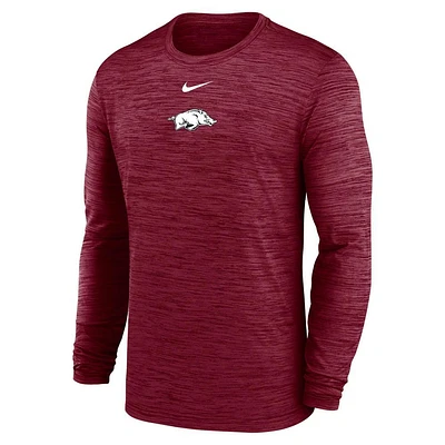 Arkansas Nike Dri-Fit Velocity Team Issue Long Sleeve Tee