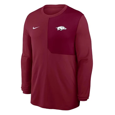 Arkansas Nike Dri-Fit UV Coach Long Sleeve Top