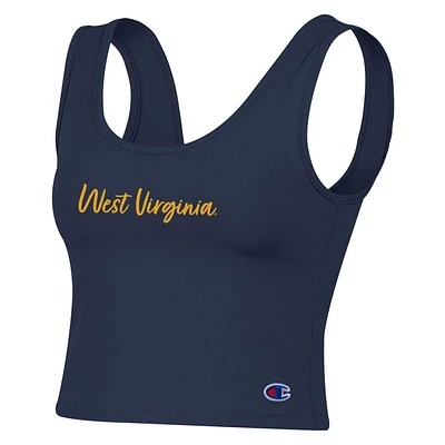 West Virginia Champion Tailgate Her Scoop Neck Crop Women's Tank Top