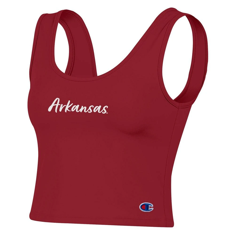 Arkansas Champion Tailgate Her Scoop Neck Crop Women's Tank Top