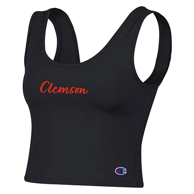 Clemson Champion Tailgate Her Scoop Neck Crop Women's Tank Top