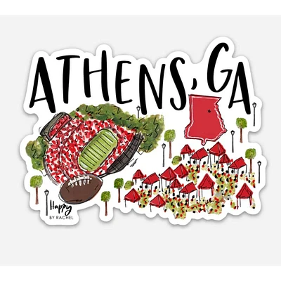 Athens Football Town Sticker