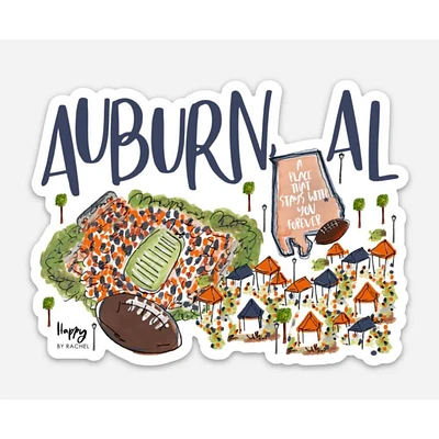 Auburn Football Town Sticker