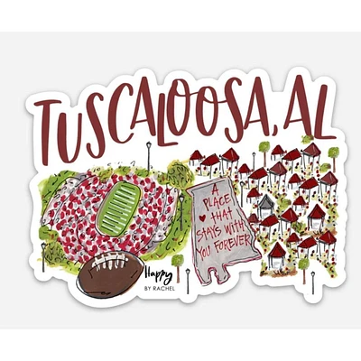 Tuscaloosa Football Town Sticker