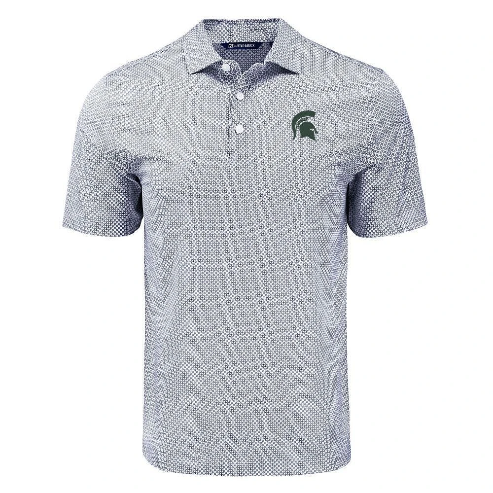 Michigan State Cutter & Buck Pike Eco Diamond Dot Polo