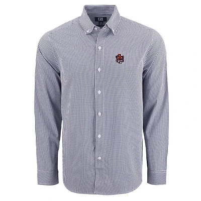 Auburn Cutter & Buck Skyline Epic Gingham Dress Shirt