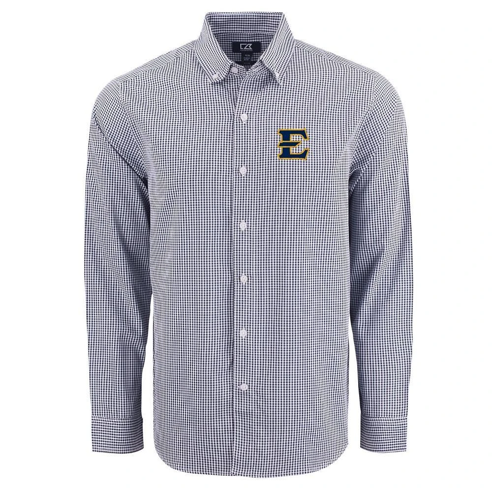 ETSU Cutter & Buck Skyline Epic Gingham Dress Shirt