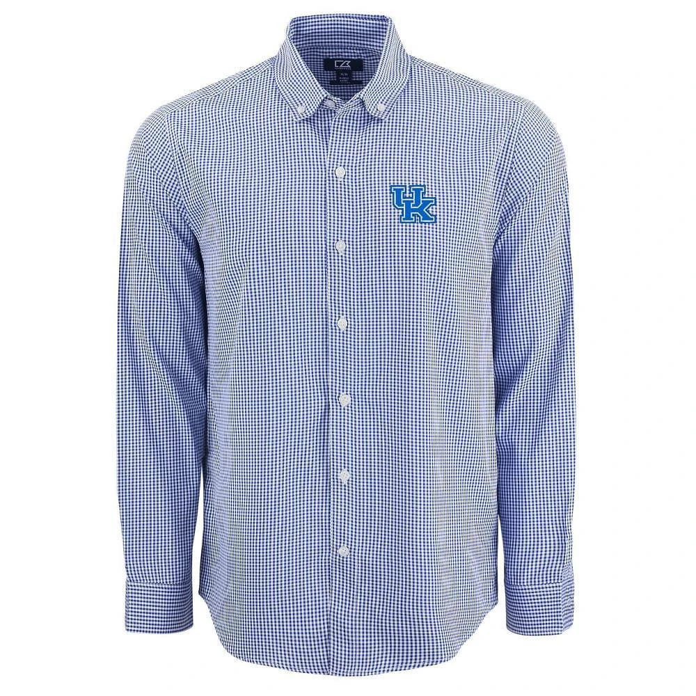 Kentucky Cutter & Buck Skyline Epic Gingham Dress Shirt