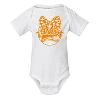 Tennessee Baseball Checkerboard Bow Onesie