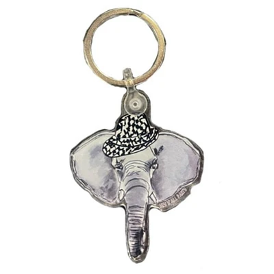 Elephant Houndstooth Hat Keychain
