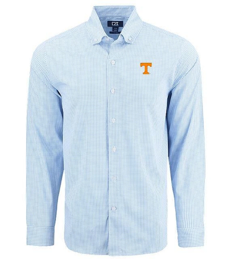 Tennessee Cutter & Buck Skyline Eco Gingham Button Up Shirt