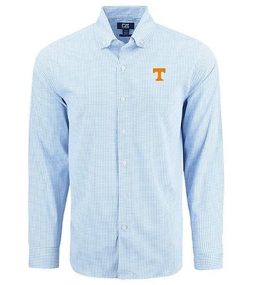 Tennessee Cutter & Buck Skyline Eco Gingham Button Up Shirt